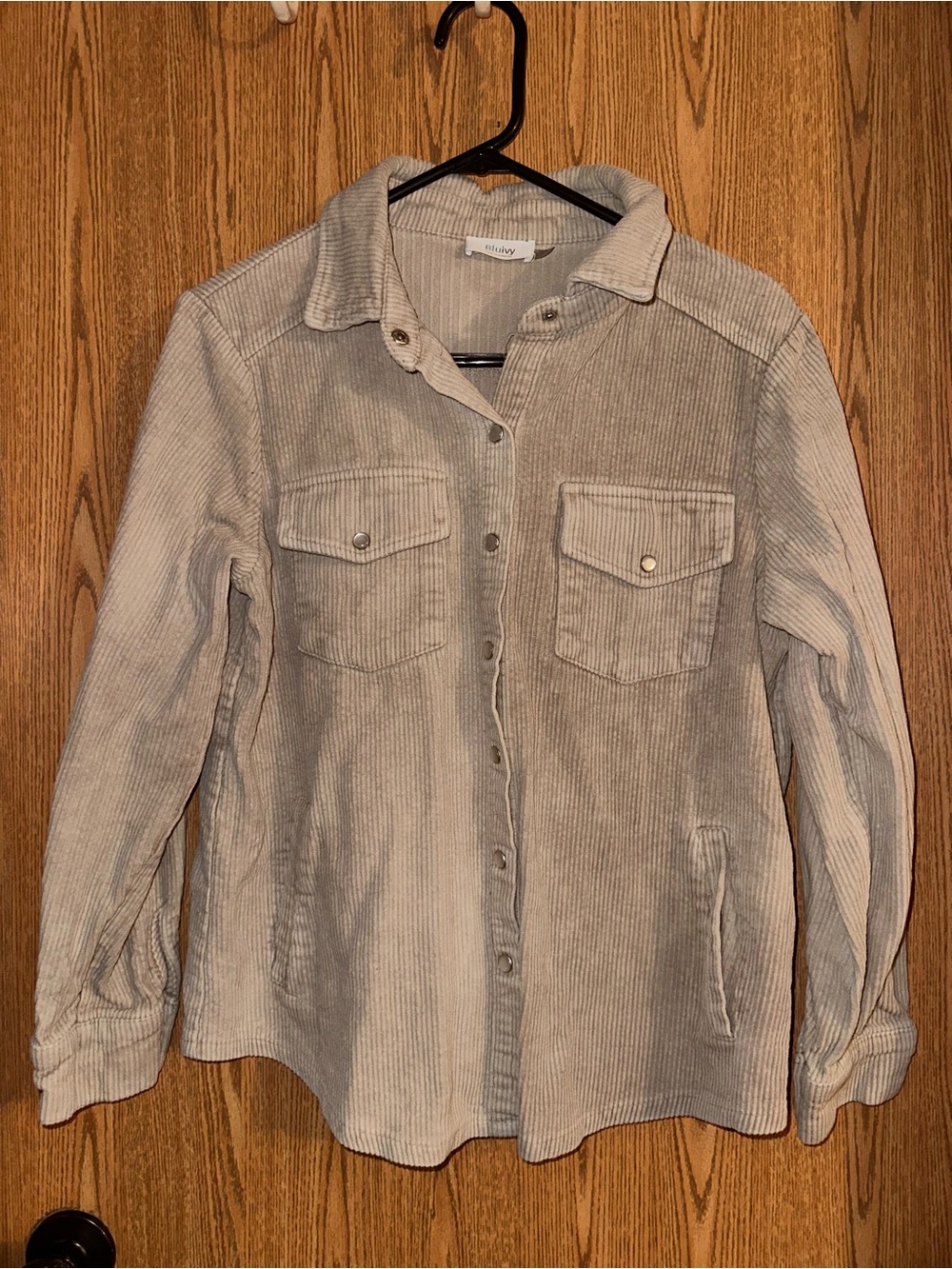 Light Beige Corduroy Shacket